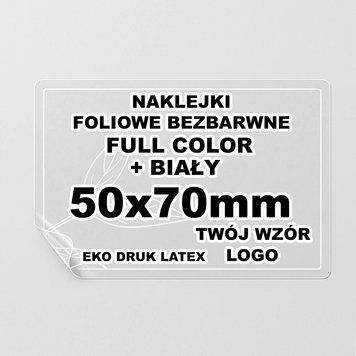 Naklejki Foliowe Bezbarwne - Druk білий - Tw&oacute;j Wz&oacute;r - 50x70mm 1080 ID-AL-65347 фото